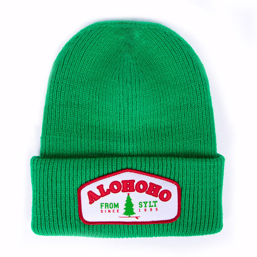Beanie Weihnachtsmütze grün Alohoho from Sylt