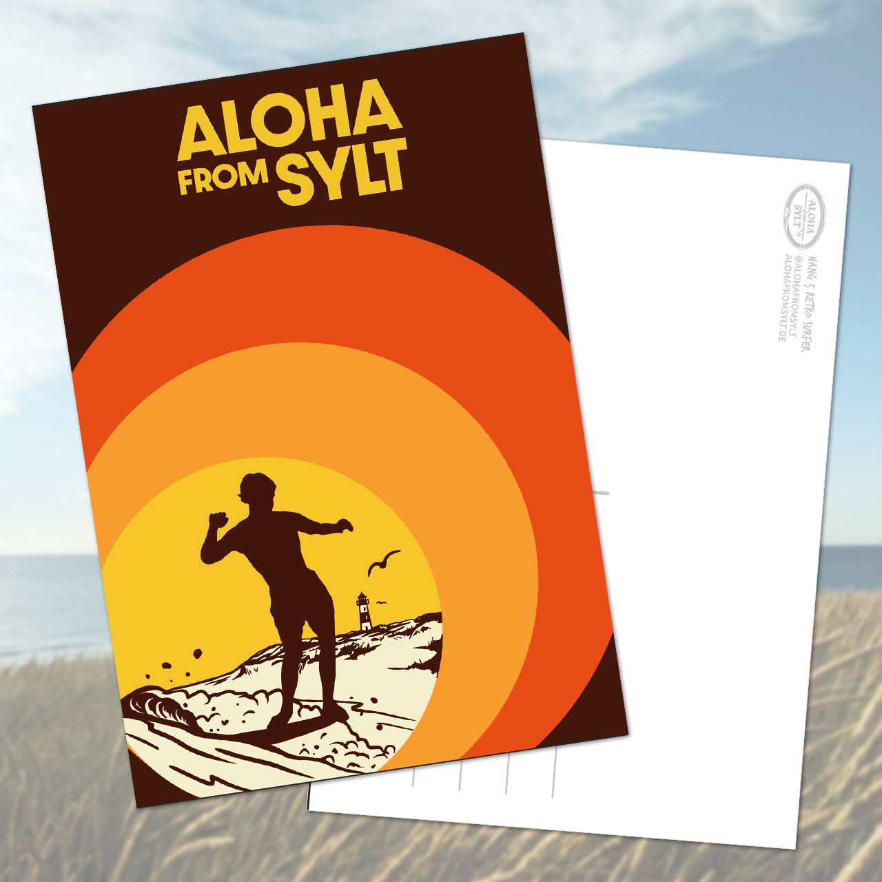 Postkarte Hang 5 Surfer