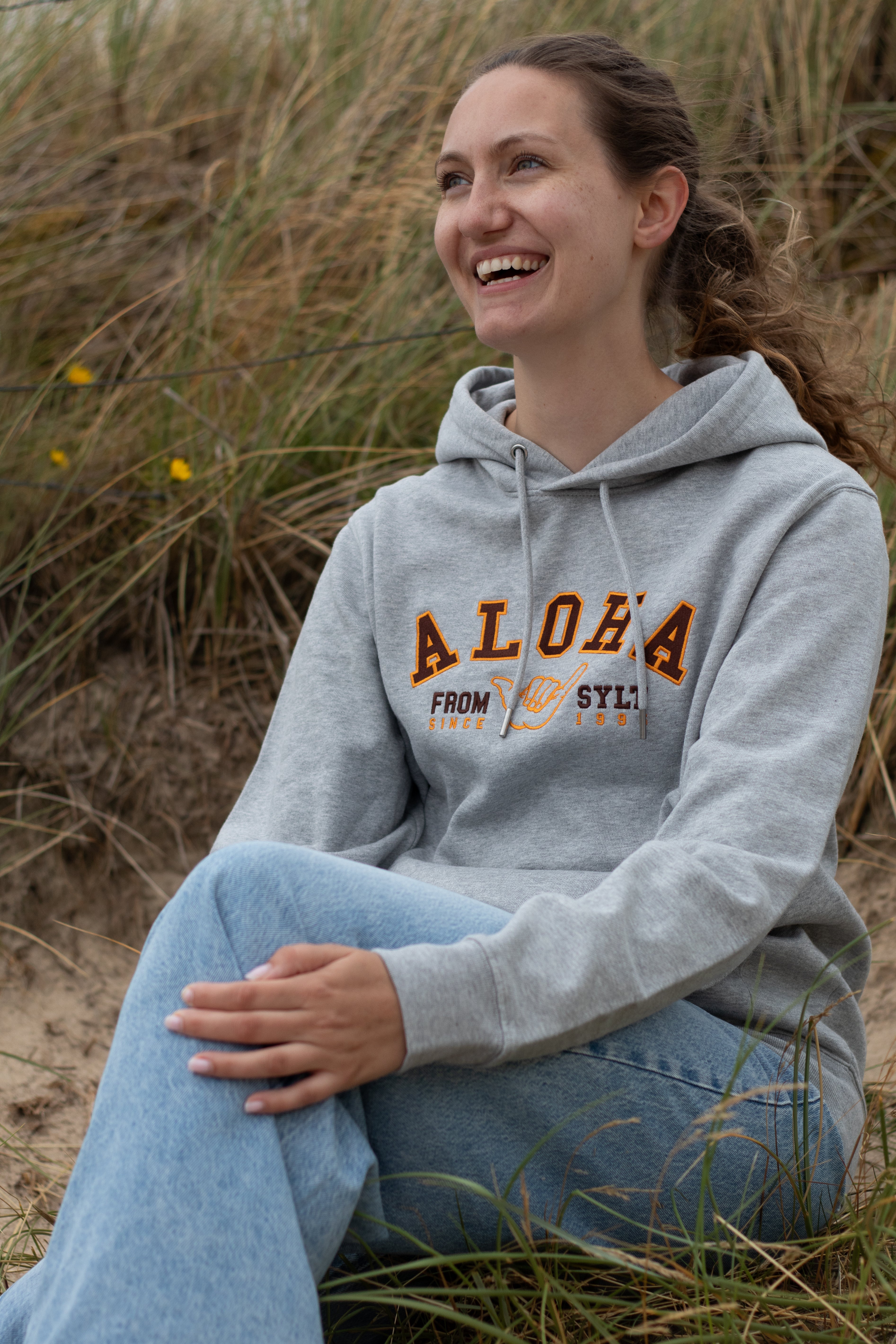 Schlichter Surf-Hoodie aus Bio-Baumwolle Unisex in grau