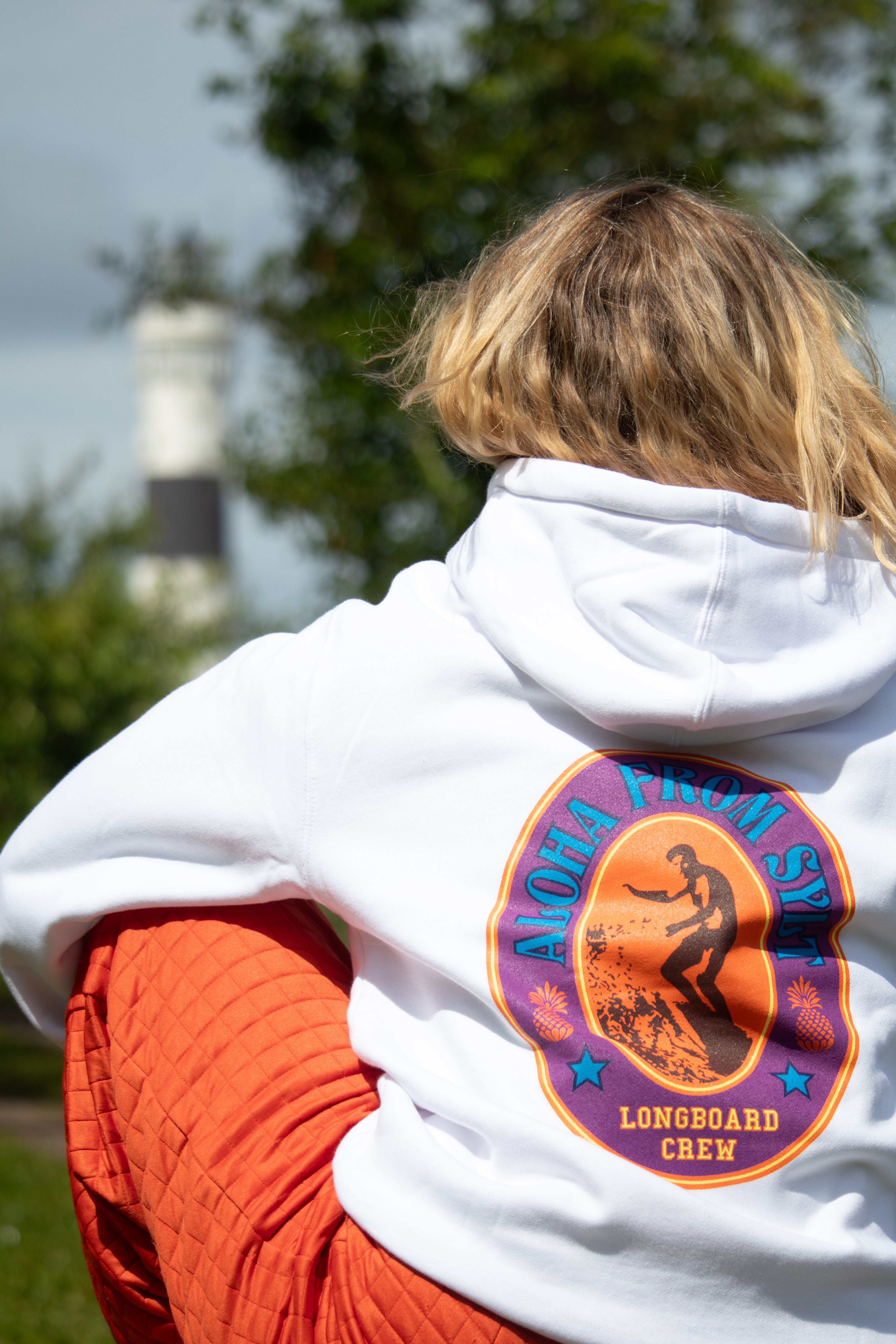Kuscheliger fairer Surf-Pullover aus Bio-Baumwolle mit Backprint