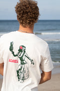 T-Shirt mit Hawaiiprint, tanzendes Hula-Mädchen mit Ananas
