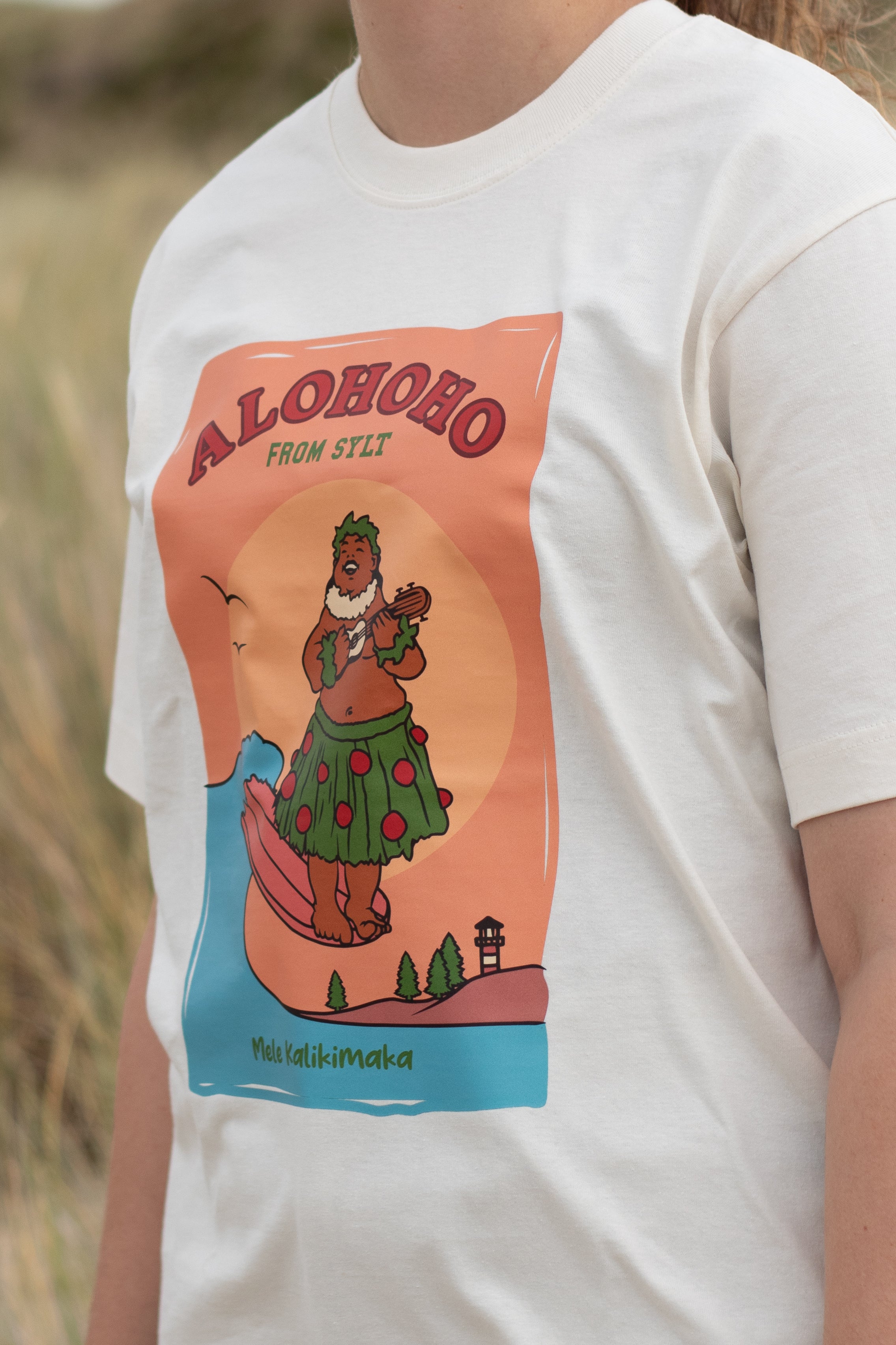 Weihnachts T-Shirt mit Hawaii-Print aus Bio-Baumwolle