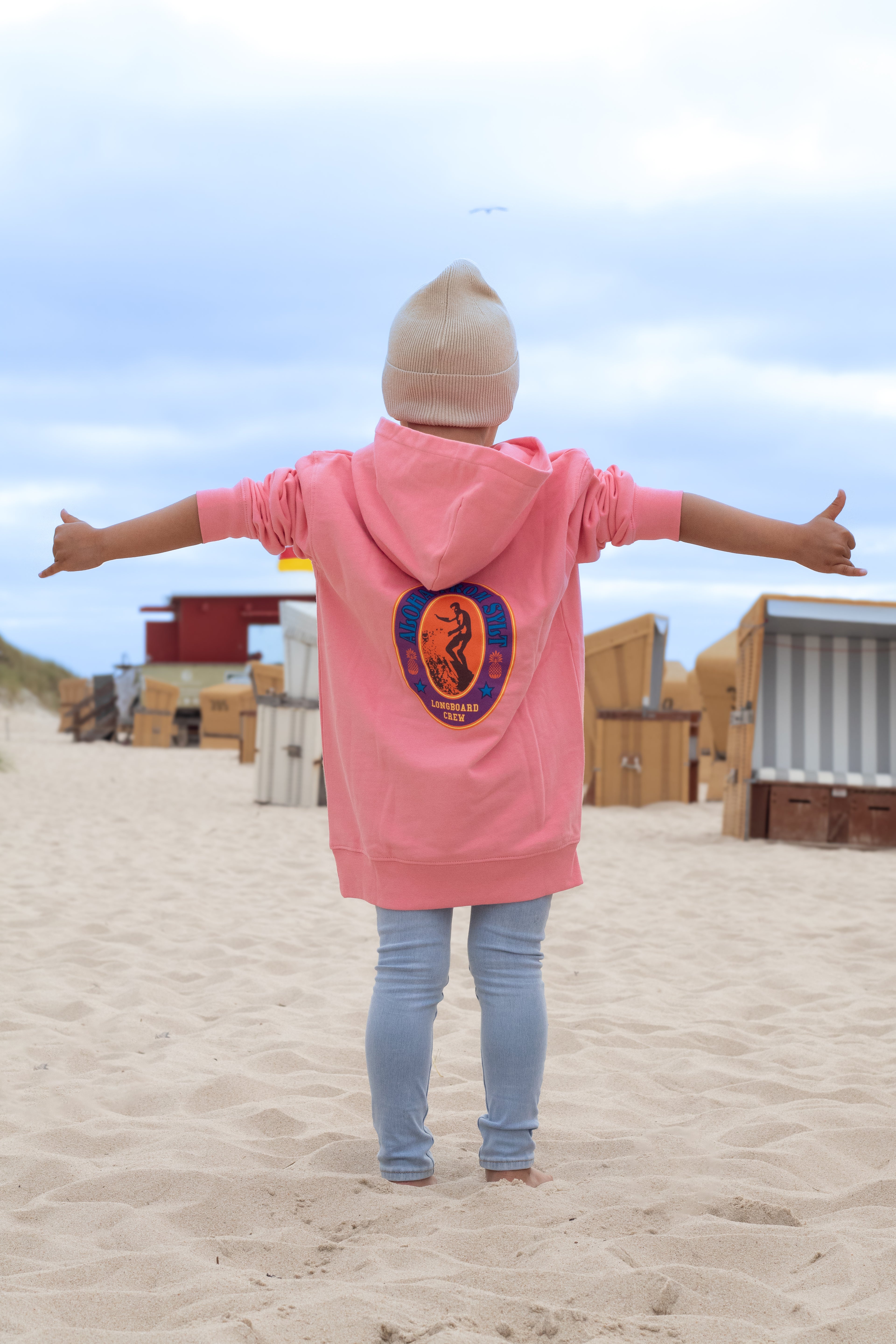 Kids Hoodie - Longboard Surfer