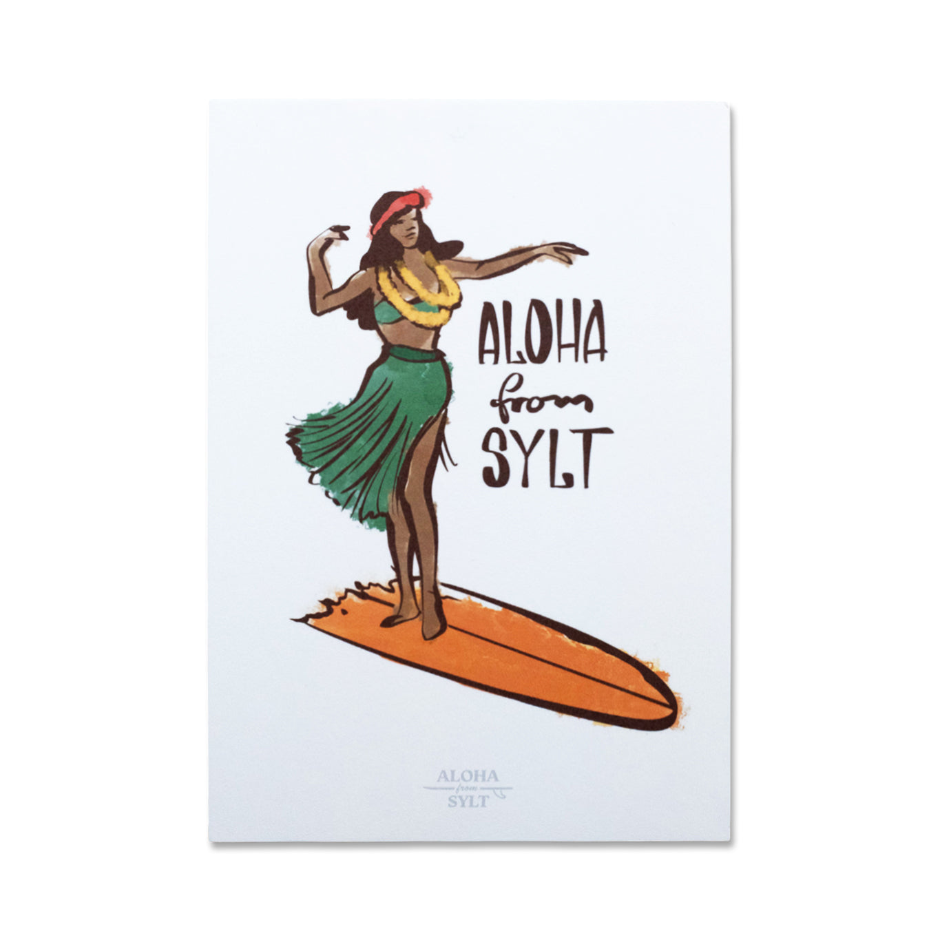 Postkarte Hula Surf Girl