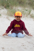 cooler Kapuzenpullover für Kinder in weinrot/Burgunder