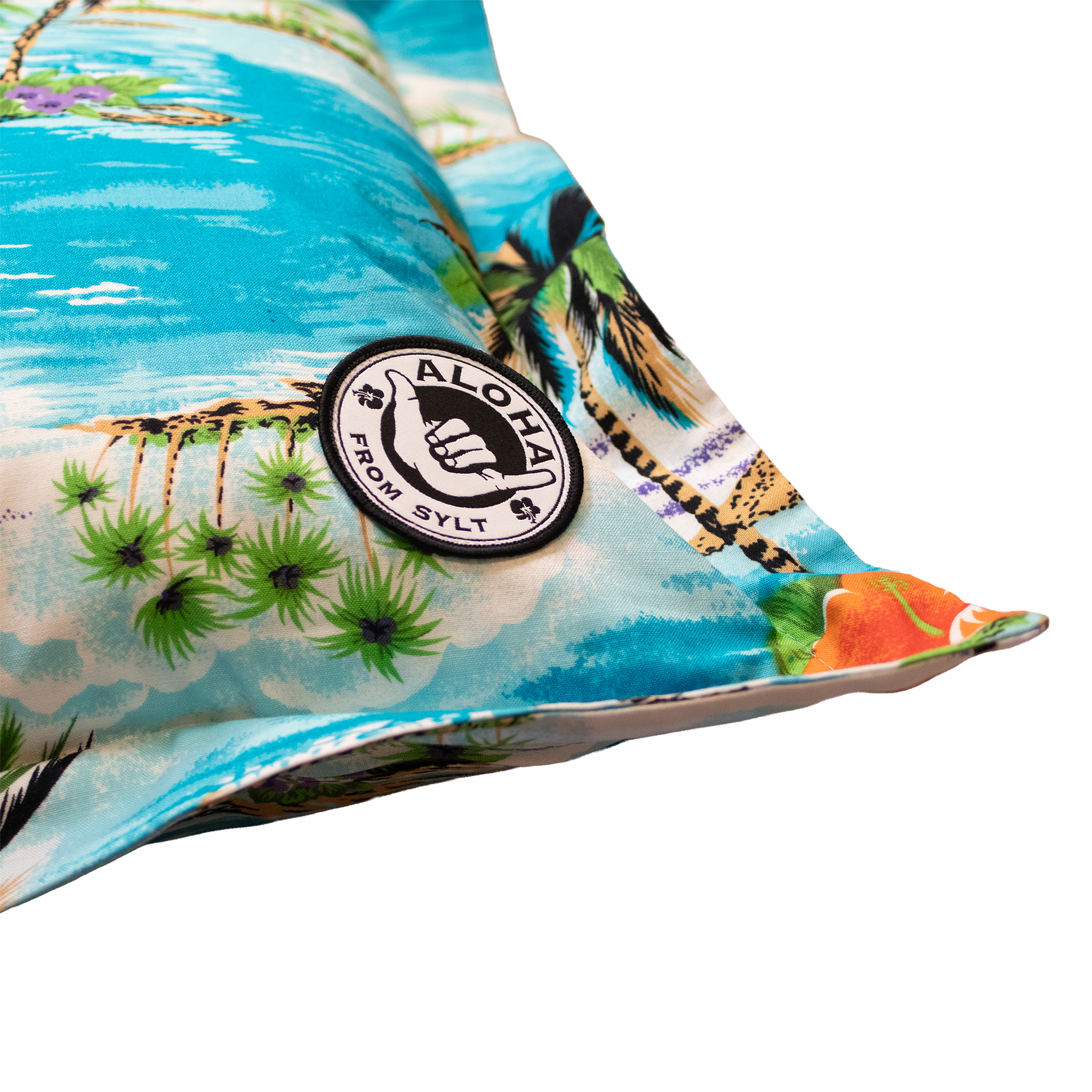 Hawaii Kissen mit surf Aufnäher Chaka-Hand