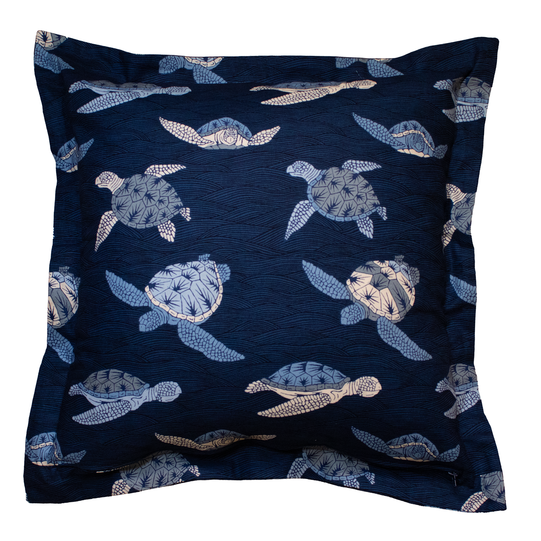 Kissenbezug mit Reißverschluss in blau mit Tiermuster