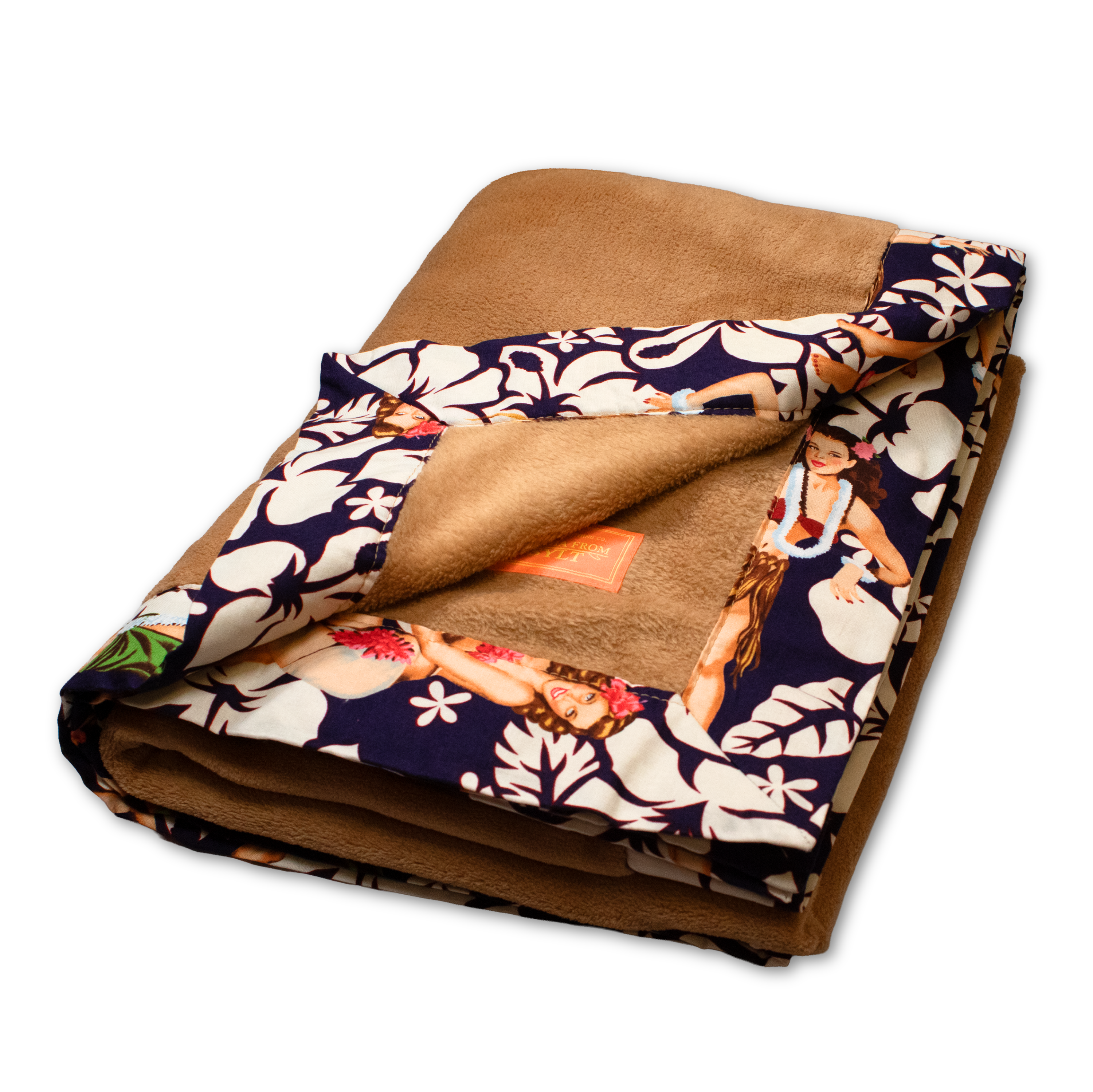 handgenähte Tagesdecke Retro Surf Hawaii