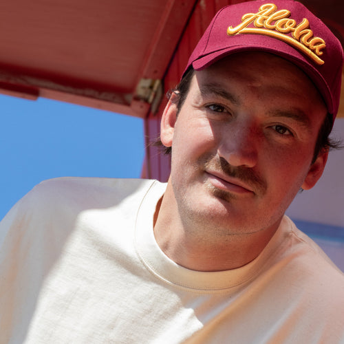 Aloha Baseball Cap in Weinrot bestickt (verschiedene Größen)