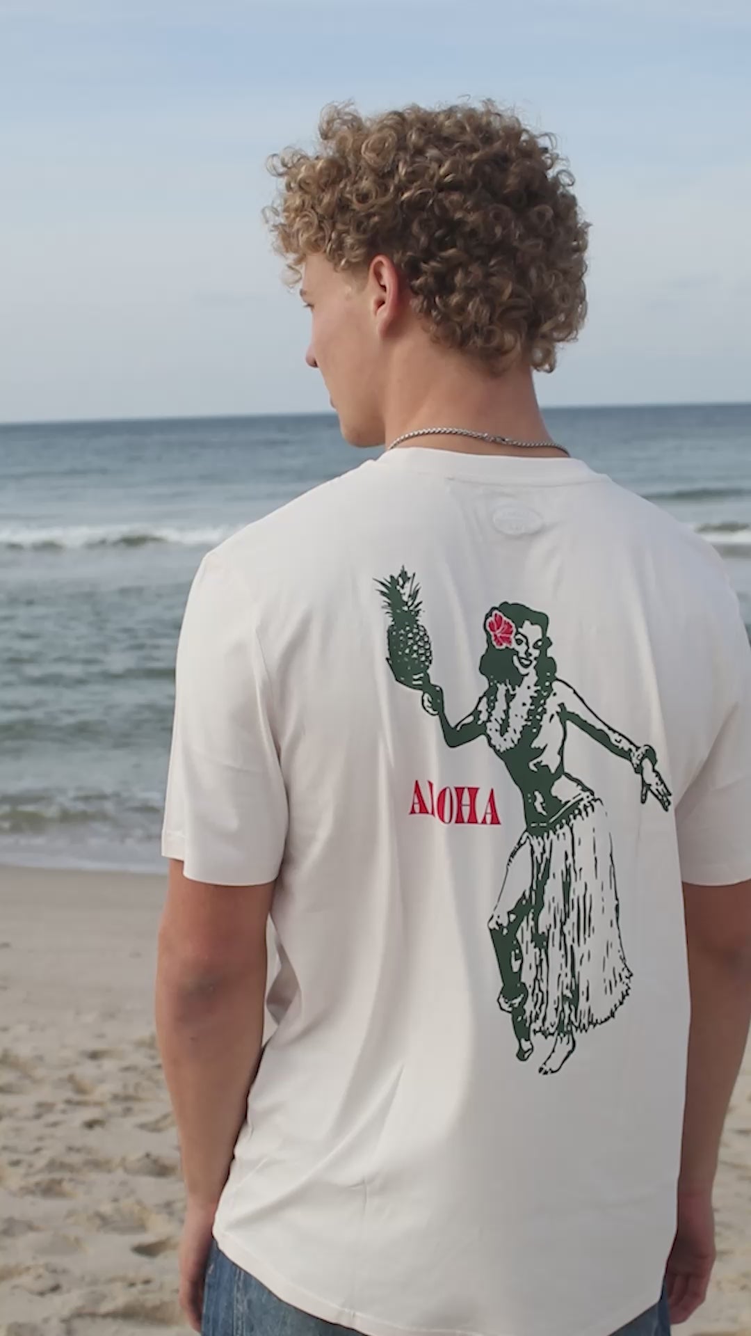 T-Shirt Hula Girl (Vintage White)