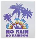 Aloha Sticker No Rain No Rainbow mit Palme