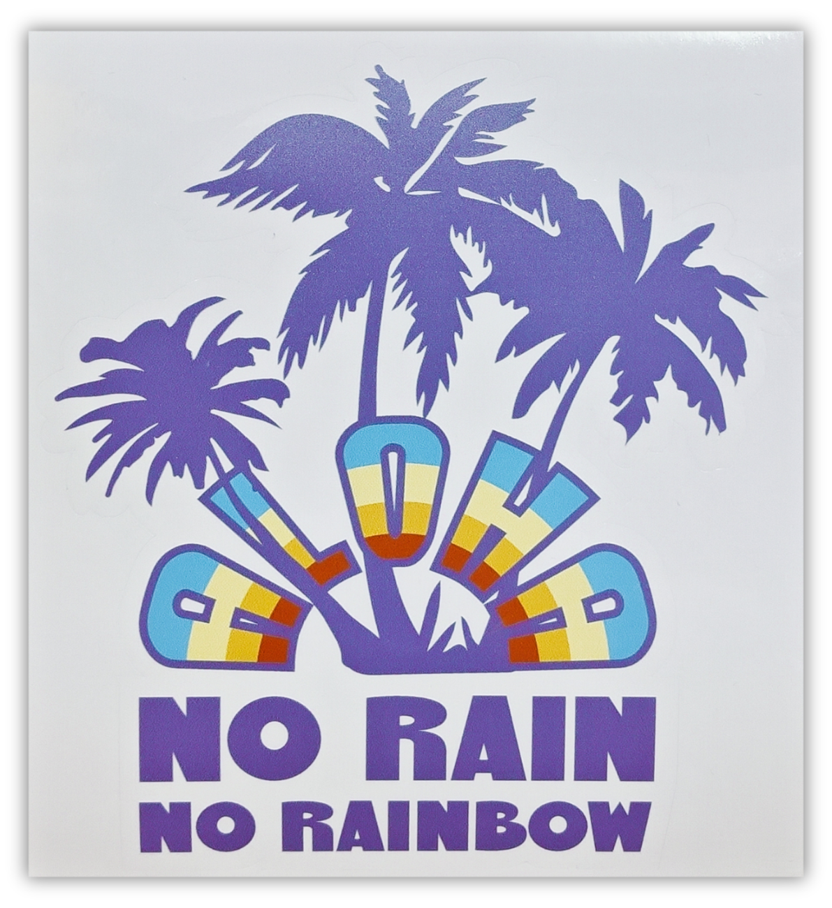 Aloha Sticker No Rain No Rainbow mit Palme