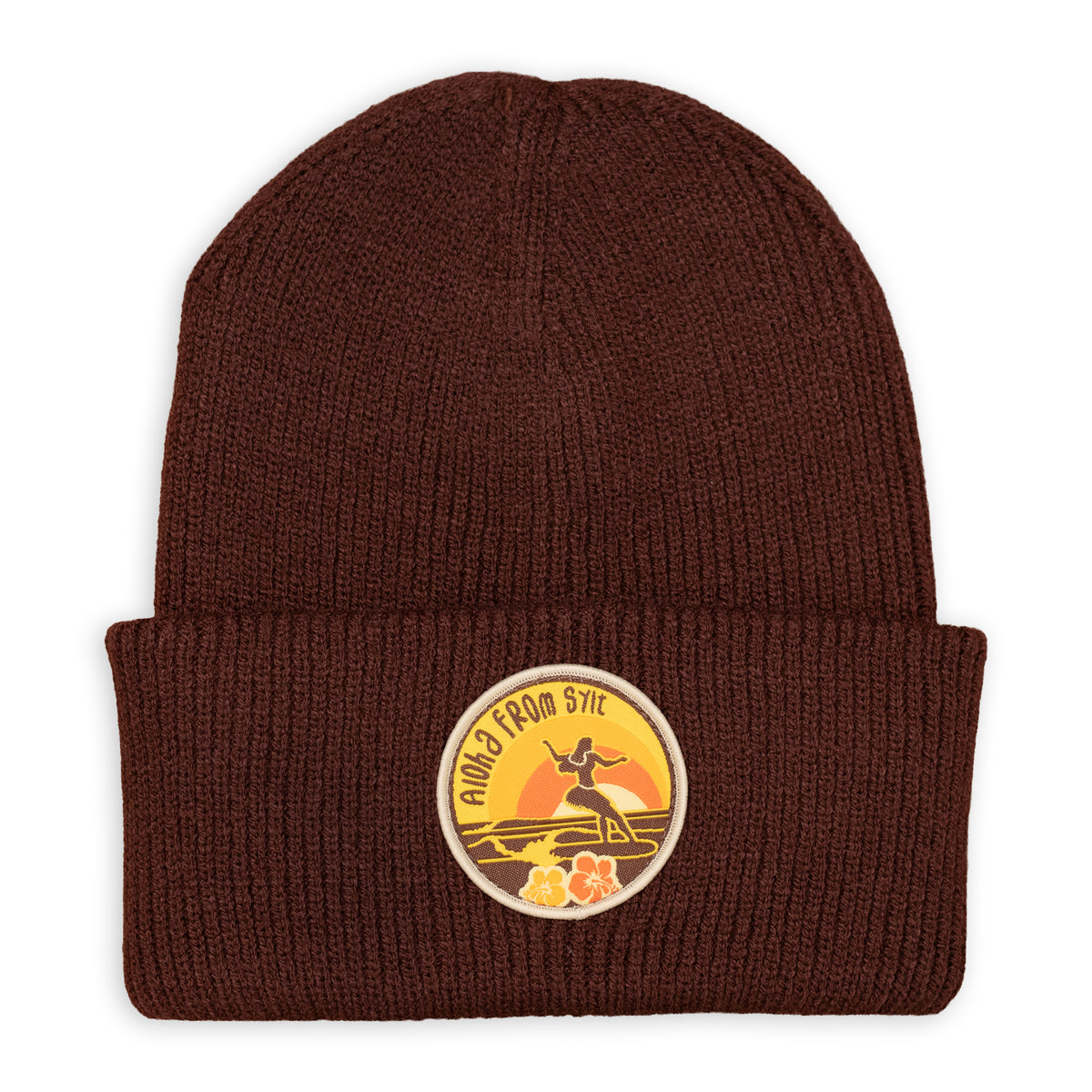 Beanie in Strickmuster - Walnut