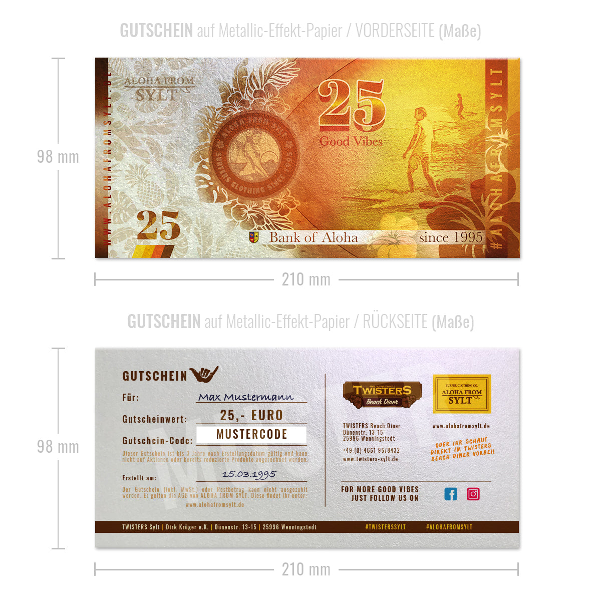 Geschenkgutschein-Karte 25,- EUR