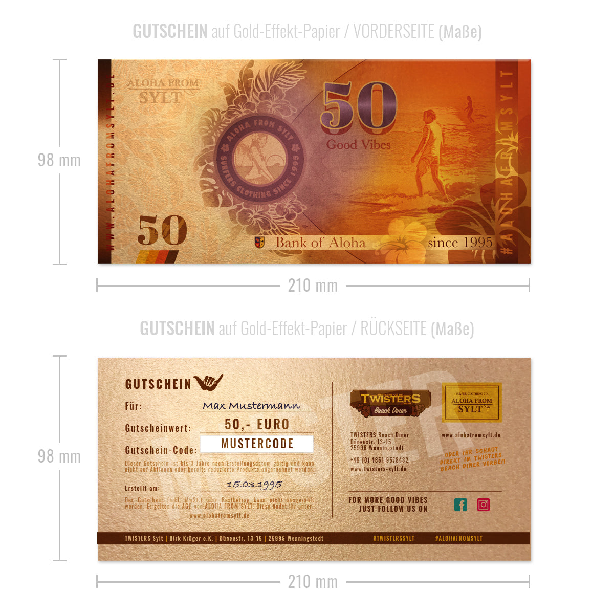 Geschenkgutschein-Karte 50,- EUR